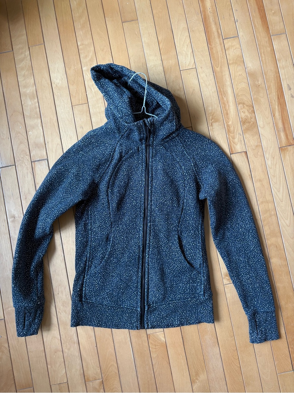 lululemon athletica Black Speckled Hooded Zip-Up Sweater